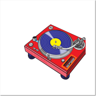 Turntable  (Alizarin + Jacksons Purple Colorway) Analog / Music Posters and Art